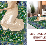 Ultra Soft Area Rug, Non Slip, Stain Resistant, Washable Area Rugs for Living Room, Bedroom, Chic Ogee Floral Arrangement(Green)