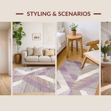 Ultra Soft Area Rug, Non Slip, Stain Resistant, Washable Area Rugs for Living Room, Bedroom, Fashionable Solid Hue Transitional Style(Purple)