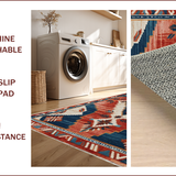 Ultra Soft Area Rug, Non Slip, Stain Resistant, Washable Area Rugs for Living Room, Bedroom, Modern Southwestern Entryway Non-Shedding Decor Rug(Red)