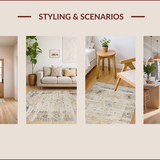 Ultra Soft Area Rug, Non Slip, Stain Resistant, Washable Area Rugs for Living Room, Bedroom, Rustic Distressed Diamond Motif(Beige)