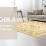Ultra Soft Area Rug, Non Slip, Stain Resistant, Washable Area Rugs for Living Room, Bedroom, Rustic Ogee Shape Arrangement(Beige)