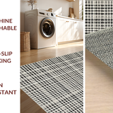Ultra Soft Area Rug, Non Slip, Stain Resistant, Washable Area Rugs for Living Room, Bedroom, Farmhouse Stripe Accent Rug Bold Layered Porch Pathway Welcome Mat(Gray)