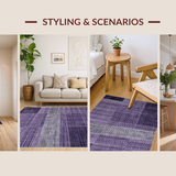 Ultra Soft Area Rug, Non Slip, Stain Resistant, Washable Area Rugs for Living Room, Bedroom, Chic Minimalist Solid Purple(Purple)