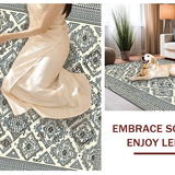 Ultra Soft Area Rug, Non Slip, Stain Resistant, Washable Area Rugs for Living Room, Bedroom, Stylish Monochrome Lattice Appeal(Beige)