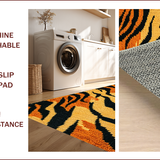 Ultra Soft Area Rug, Non Slip, Stain Resistant, Washable Area Rugs for Living Room, Bedroom, Faux Cowhide Animal Print(Orange)