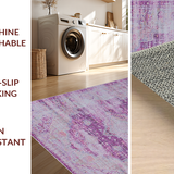 Ultra Soft Area Rug, Non Slip, Stain Resistant, Washable Area Rugs for Living Room, Bedroom, Vibrant Diamond Symmetry Style(Purple)