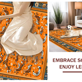 Ultra Soft Area Rug, Non Slip, Stain Resistant, Washable Area Rugs for Living Room, Bedroom, Lively Orange and White Fusion(Orange)
