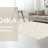 Ultra Soft Area Rug, Non Slip, Stain Resistant, Washable Area Rugs for Living Room, Bedroom, Rustic Cream and Tan Geometry(Beige)