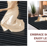 Ultra Soft Area Rug, Non Slip, Stain Resistant, Washable Area Rugs for Living Room, Bedroom, Trendy Black and White Geometric Fusion(Black)