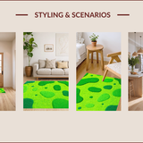 Ultra Soft Area Rug, Non Slip, Stain Resistant, Washable Area Rugs for Living Room, Bedroom, Irregular Shaped Cartoon Bedroom Carpet for Kids(Green)