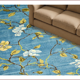 Ultra Soft Area Rug, Non Slip, Stain Resistant, Washable Area Rugs for Living Room, Bedroom, Elegant Yellow Trellis Pattern(Blue)