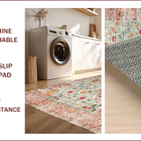 Ultra Soft Area Rug, Non Slip, Stain Resistant, Washable Area Rugs for Living Room, Bedroom, Chic Boho Nature-Inspired Design(Beige)