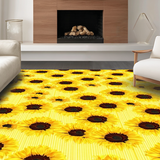 Ultra Soft Area Rug, Non Slip, Stain Resistant, Washable Area Rugs for Living Room, Bedroom, Bright Sunflower Patterned Decor(Yellow)