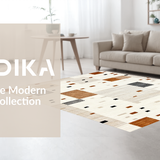 Ultra Soft Area Rug, Non Slip, Stain Resistant, Washable Area Rugs for Living Room, Bedroom, Elegant Off-White Animal Motif(Beige)