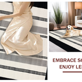 Ultra Soft Area Rug, Non Slip, Stain Resistant, Washable Area Rugs for Living Room, Bedroom, Dynamic Modern Linear Composition(Gray)