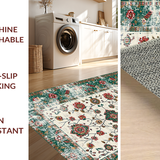 Ultra Soft Area Rug, Non Slip, Stain Resistant, Washable Area Rugs for Living Room, Bedroom, Artful Distressed Color Play(White)
