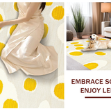 Ultra Soft Area Rug, Non Slip, Stain Resistant, Washable Area Rugs for Living Room, Bedroom, Vibrant Whimsical Abstract Design(Yellow)
