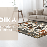 Ultra Soft Area Rug, Non Slip, Stain Resistant, Washable Area Rugs for Living Room, Bedroom, Tribal Earthy Color Fusion(Brown)