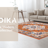 Ultra Soft Area Rug, Non Slip, Stain Resistant, Washable Area Rugs for Living Room, Bedroom, Whimsical Earthy Petal Arrangement(Orange)