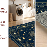 Ultra Soft Area Rug, Non Slip, Stain Resistant, Washable Area Rugs for Living Room, Bedroom, Elegant Crescent Moon Aesthetic(Blue)