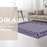 Ultra Soft Area Rug, Non Slip, Stain Resistant, Washable Area Rugs for Living Room, Bedroom, Artful Purple Symmetrical Design(Purple)