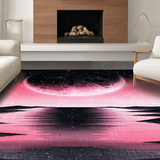 Ultra Soft Area Rug, Non Slip, Stain Resistant, Washable Area Rugs for Living Room, Bedroom, Luxurious Cosmic Medallion Layout(Pink)