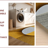 Ultra Soft Area Rug, Non Slip, Stain Resistant, Washable Area Rugs for Living Room, Bedroom, Gold Round Geometric Living Room Non-Slip Rug(Yellow)