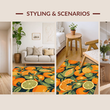 Ultra Soft Area Rug, Non Slip, Stain Resistant, Washable Area Rugs for Living Room, Bedroom, Vibrant Organic Patterned Mat(Orange)