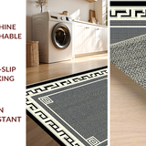 Ultra Soft Area Rug, Non Slip, Stain Resistant, Washable Area Rugs for Living Room, Bedroom, Sophisticated Black White Trellis Design(Black)