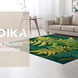 Lush Green Abstract Floral Design(Green)