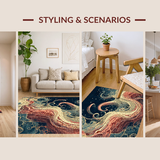 Ultra Soft Area Rug, Non Slip, Stain Resistant, Washable Area Rugs for Living Room, Bedroom, Nautical Giant Squid Tentacle Rug(Gray)
