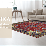 Ultra Soft Area Rug, Non Slip, Stain Resistant, Washable Area Rugs for Living Room, Bedroom, Vibrant Paisley Floral Motif(Red)