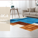 Ultra Soft Area Rug, Non Slip, Stain Resistant, Washable Area Rugs for Living Room, Bedroom, Abstract Blue Brown Living Room Non-Slip Carpet(Blue)