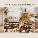 Ultra Soft Area Rug, Non Slip, Stain Resistant, Washable Area Rugs for Living Room, Bedroom, Contemporary Cozy Faux Fur Style(Brown)