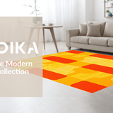 Ultra Soft Area Rug, Non Slip, Stain Resistant, Washable Area Rugs for Living Room, Bedroom, Artful Cookie Motif with Cheerful Hues(Orange)