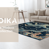 Ultra Soft Area Rug, Non Slip, Stain Resistant, Washable Area Rugs for Living Room, Bedroom, Nautical Octopus Tentacle with 3D Oceanic Illusion and Marine Life(Blue)