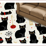 Ultra Soft Area Rug, Non Slip, Stain Resistant, Washable Area Rugs for Living Room, Bedroom, Cat Bathroom Rug Mat(Black)