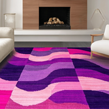 Ultra Soft Area Rug, Non Slip, Stain Resistant, Washable Area Rugs for Living Room, Bedroom, Artful Rustic Braided Textures(Purple)