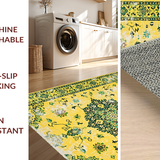 Ultra Soft Area Rug, Non Slip, Stain Resistant, Washable Area Rugs for Living Room, Bedroom, Rustic Bright Nature-Inspired Pattern(Yellow)