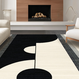 Ultra Soft Area Rug, Non Slip, Stain Resistant, Washable Area Rugs for Living Room, Bedroom, Chic Dual-Tone Shaggy Design(Black)