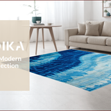 Ultra Soft Area Rug, Non Slip, Stain Resistant, Washable Area Rugs for Living Room, Bedroom, Artistic Tie-Dyed Oceanic Vibes(Blue)