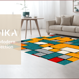 Ultra Soft Area Rug, Non Slip, Stain Resistant, Washable Area Rugs for Living Room, Bedroom, Modern Navy and Pink Bedroom Yoga Rug(Orange)