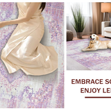 Ultra Soft Area Rug, Non Slip, Stain Resistant, Washable Area Rugs for Living Room, Bedroom, Modern Soft Color Block Pattern(Purple)