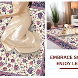 Ultra Soft Area Rug, Non Slip, Stain Resistant, Washable Area Rugs for Living Room, Bedroom, Graceful Earthy Floral Composition(Ivory)