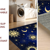 Ultra Soft Area Rug, Non Slip, Stain Resistant, Washable Area Rugs for Living Room, Bedroom, Charming Sunbeam and Moonlight Fusion(Blue)