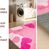 Ultra Soft Area Rug, Non Slip, Stain Resistant, Washable Area Rugs for Living Room, Bedroom, Elegant Soft Dreamy Atmosphere(Pink)