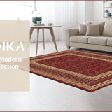 Ultra Soft Area Rug, Non Slip, Stain Resistant, Washable Area Rugs for Living Room, Bedroom, Charming Multicolor Patterned Textiles(Red)