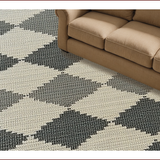 Ultra Soft Area Rug, Non Slip, Stain Resistant, Washable Area Rugs for Living Room, Bedroom, Charcoal Checkered Modern Entryway Stain-Resistant Rug(Beige)