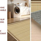 Ultra Soft Area Rug, Non Slip, Stain Resistant, Washable Area Rugs for Living Room, Bedroom, Sleek Minimalist Herringbone Style(Beige)