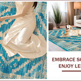 Ultra Soft Area Rug, Non Slip, Stain Resistant, Washable Area Rugs for Living Room, Bedroom, Boho Spice Dining Area Vintage Low Pile Carpet(Red)
